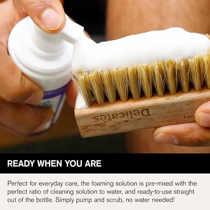 Jason Markk Quick Clean Kit & Ultra Delicates Brush, 3-Piece Bundle, Ready-To-Use Foam & Delicates Brush, Sneaker Care, Ideal for Footwear, Safe for Leather, Suede, Nubuck, Cotton, Knits, 4oz