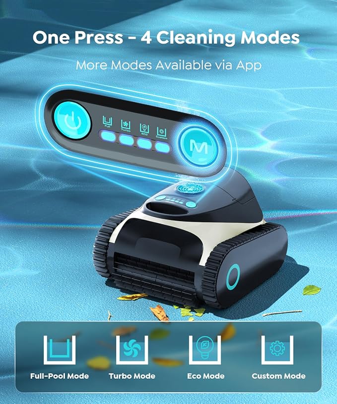(2026 NEW) Brinbo Pool Cleaner Robot with Multi Cleaning Modes, Wall Climbing, Waterline Scrubbing, 2.5H Fast Charging, Tripe-Motor Strong Suction, C1 Pool Vacuum for Inground Pools, Onyx & Pearl