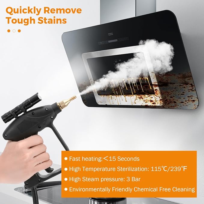 BEAMNOVA High Pressure Handheld Steam Cleaner Cleaning Car Steamer for Auto Detailing Portable Electric Steam Machine Home Use Kitchen Floors