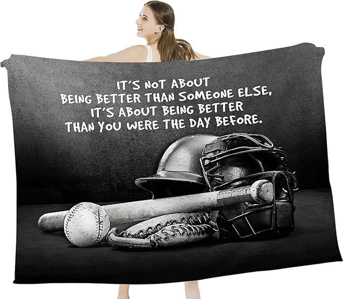 Tijuboni Baseball Sports Throw Blanket Baseball Gifts for Boys Girls Men Women Kids Adults Soft Flannel Fleece Blanket for Couch Sofa Bed Home Decor 60"x80"