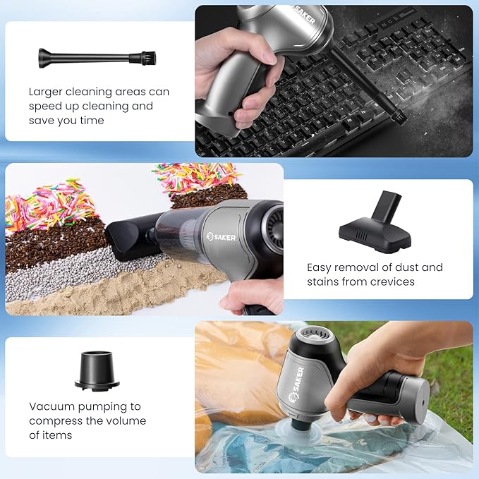 Saker Mini Vacuum Cleaner for Car 3 in 1 Vacuum Cleaner Original Filter