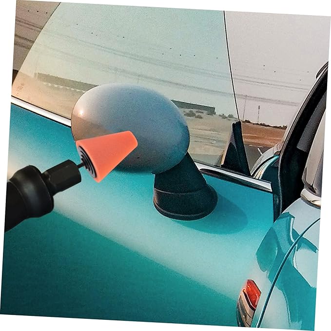 Unomor 6pcs Car Wheel Polishing Sponge Pads Cone Buffing Pads for Auto Detailing for Rims and Hard Reach Areas Reusable and Washable Polishing Tools