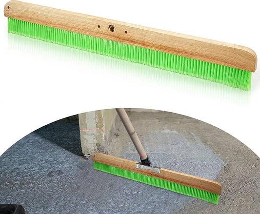 1 Pcs 36 Inches Green Concrete Broom Finishing Soft Without Handle Soft Flow Through Brush with Mounting Threads for Concrete Finishes, Hard Floors, Yards