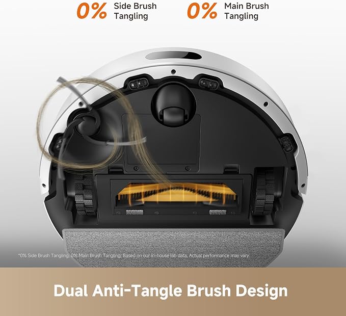 DREAME D20 Air Plus Robot Vac and Mop Combo with 20,000Pa Suction, Anti-Tangling Tech, Auto-Emptying Dock, Deep Carpet Cleaning and Smart Navigation White