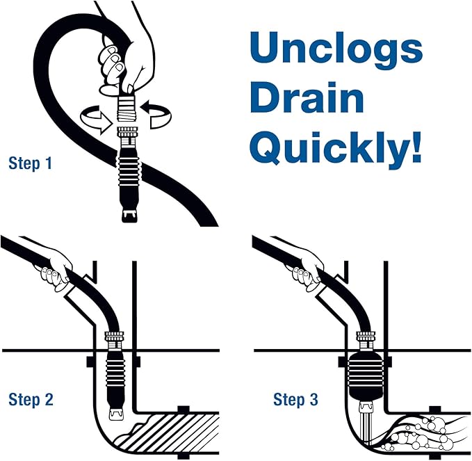 Drain King 340 All In One Easy to Use Drain Unclogging Kit, 1.5 To 3 Inch