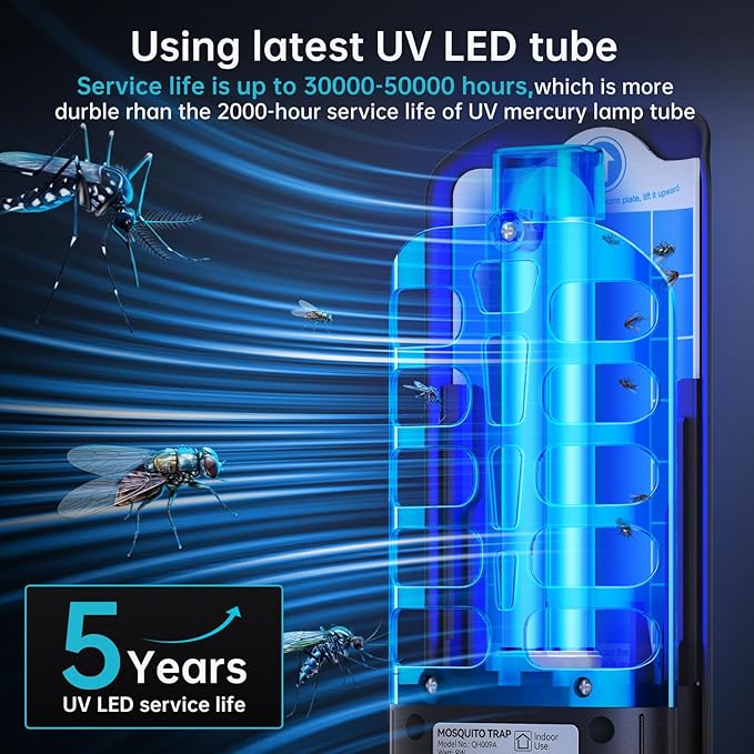 Fruit Fly Traps Indoor for Home: Plug in Mosquito Bug Zapper Gnat Moth Catcher with 9W Night UV Light, 2 Devices 20 Sticky Glue Board Refills for Indoors Flying Insect Trap
