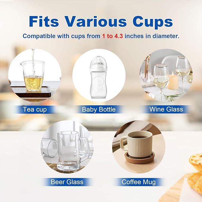 Topyond Glass Rinser, Commercial Stainless Steel Cup Washer with Multi-Angle Water Outlet, Pitcher Rinser for Bar, Restaurant, Cafe, Automatic Glass Cleaning, Push Type Faucet for Baristas
