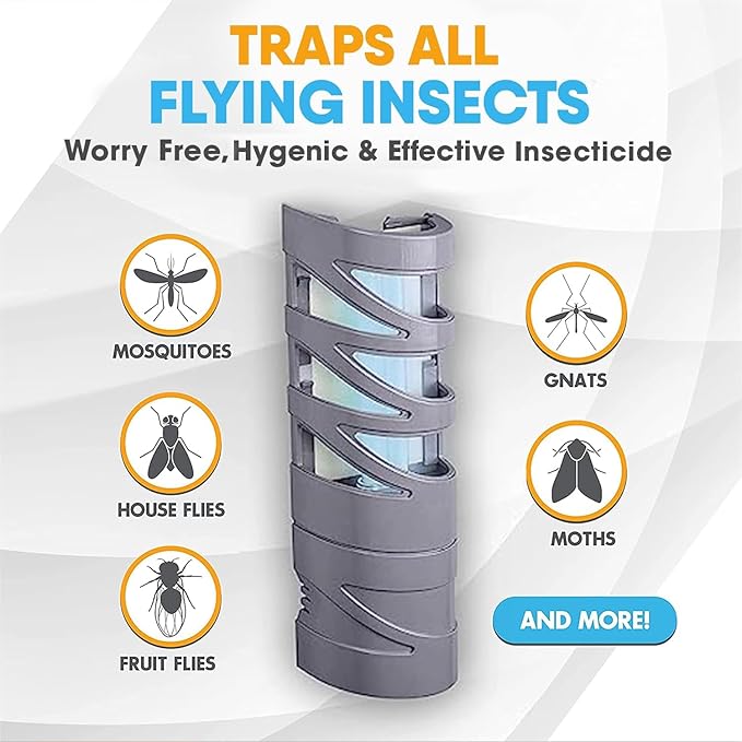 Gardner - Fly Trap Indoor for Home, Fruit Fly Trap for Indoors, Plug in Bug Catcher, Gnat Traps for House Indoor, Fruit Fly Traps for Indoors, Made in USA, Flyweb (Grey)
