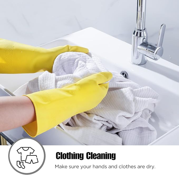 Rubber cleaning gloves 3 or 6 Pairs for Household,Reuseable dishwashing gloves for Kitchen.