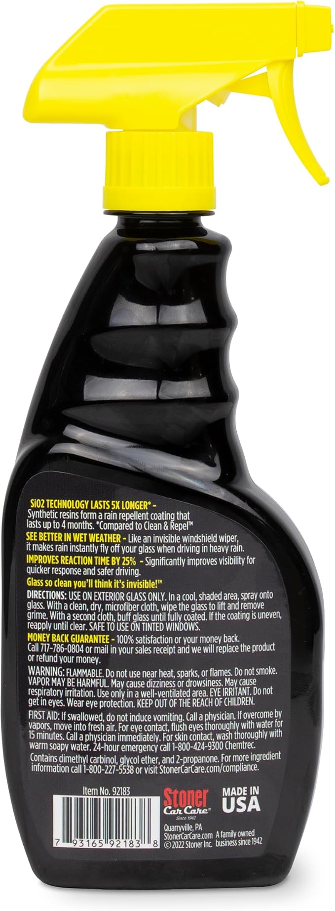 Invisible Glass 92183-3PK Hybrid Ceramic Rain Repellent and Glass Cleaner – Cleans & Protects Car Windows and Windshields with Long-Lasting Water-Repellent Si02 Technology – 16 fl oz (Pack of 3)