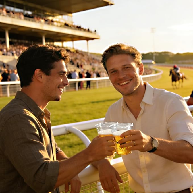 100 Pack Horse Plastic Cups 12 oz Horse Racing Disposable Clear Party Favor Drinking Cold Beverage Cup for Party Supplies Decorations
