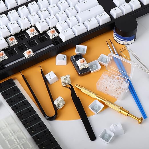 RUNJRX Keyboard Lube Kit JRX 205G0 0.53oz/15g, Switch Pad for PCB,Switch Film for MX Kailh,Keyboard Tools with Keycap Puller