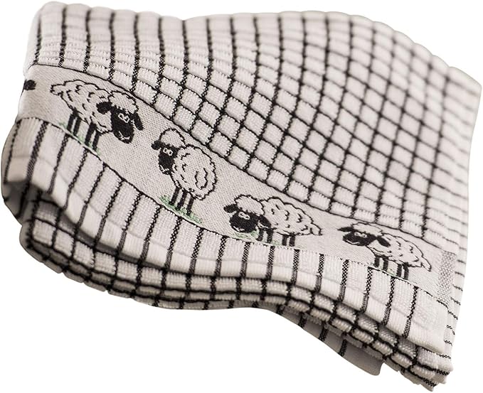 Samuel Lamont Poli Dri Tea Towels - Set of 3 100% Cotton 27.5 x 19 Inch (Sheep)