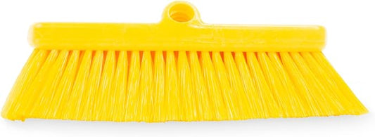 SPARTA 41278EC04 Flo-Thru Plastic Wall Scrub Brush, Equipment Brush With Soft Nylex Bristles For Industrial Kitchens, Hospitals, Commercial Cleaning, 4 Inches, Yellow