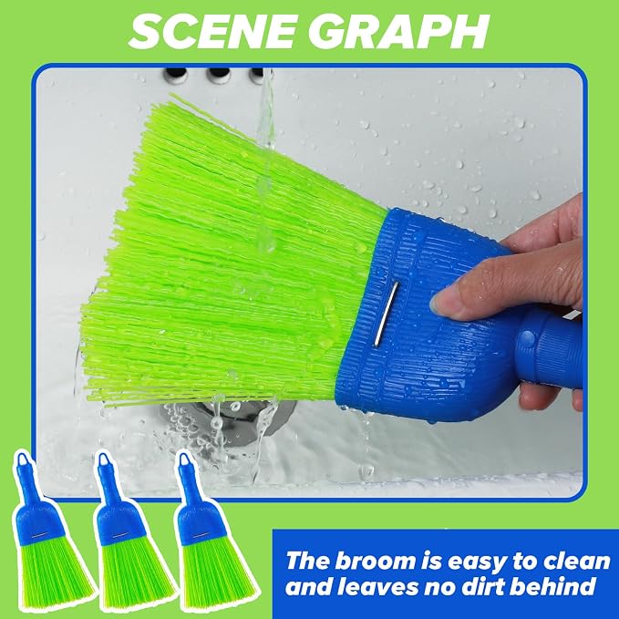 6 Pcs Whisk Broom Poly Fiber Handheld Brush Hand Brush Outdoor Car Broom with Hang Hole for Cleaning Inddoor Porches Floors Decks Driveways Dirt Dust