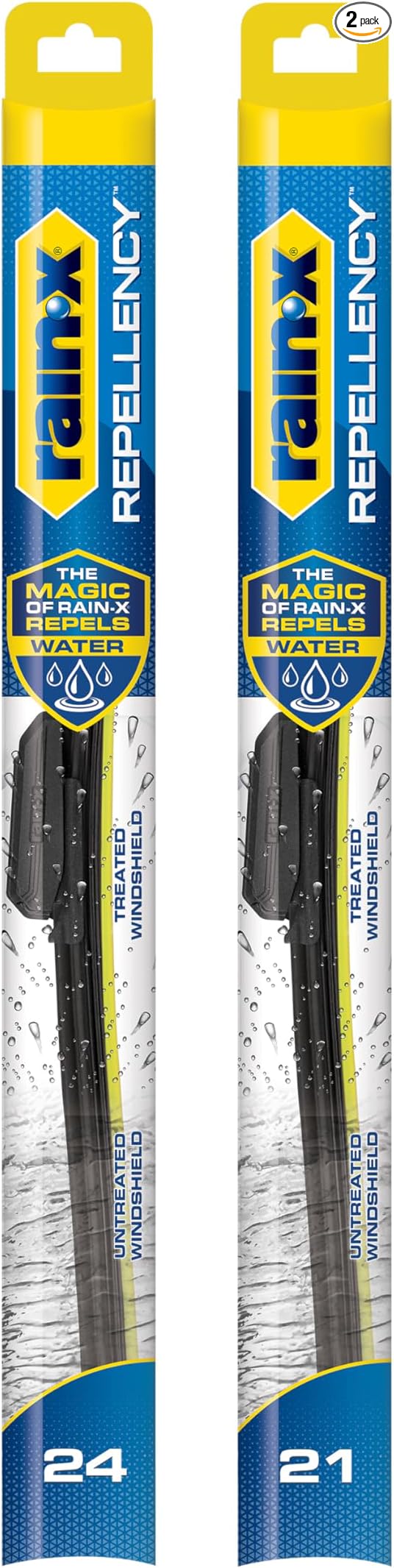 Rain-X 810353 Repellency Water Repellent Wiper Blades, 24" & 21" Windshield Wipers, All Weather Streak-Free for Enhanced Visibility w/Water Repellency Formula [Amazon Exclusive]