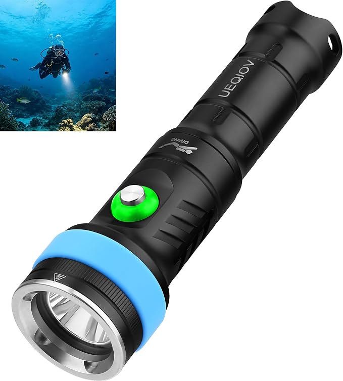 380 Dive Light Underwater Diving Flashlight, Super Bright Rechargeable Waterproof Flashlight with Battery Level Indicator, Suitable for Scuba Diving and Snorkeling Night Diving Light