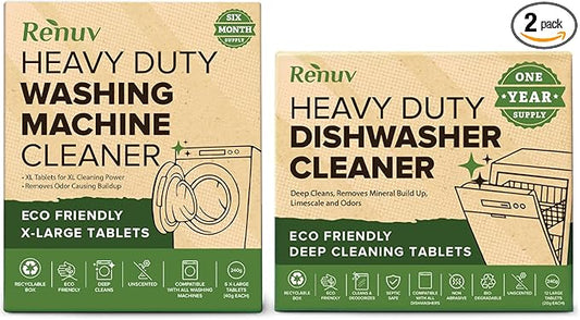 Renuv Washing Machine and Dishwasher Cleaner and Deodorizer Tablets Bundle!