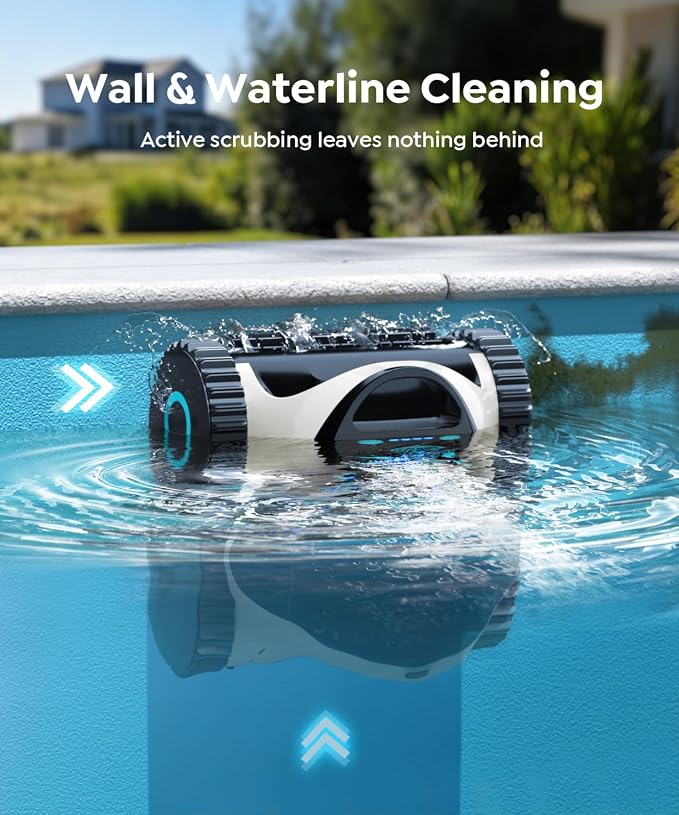 (2026 NEW) Brinbo Pool Cleaner Robot with Multi Cleaning Modes, Wall Climbing, Waterline Scrubbing, 2.5H Fast Charging, Tripe-Motor Strong Suction, C1 Pool Vacuum for Inground Pools, Onyx & Pearl
