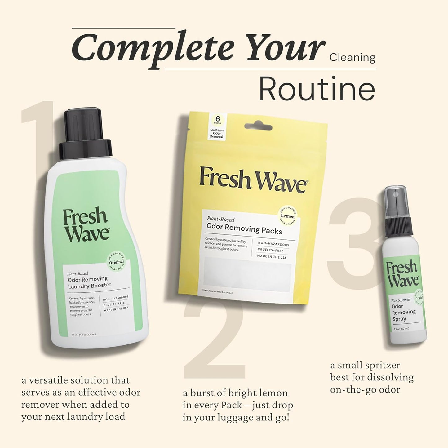 Fresh Wave Original Scent Odor Eliminator Spray & Air Freshener, 2 fl. oz. Travel Size (Pack of 2)