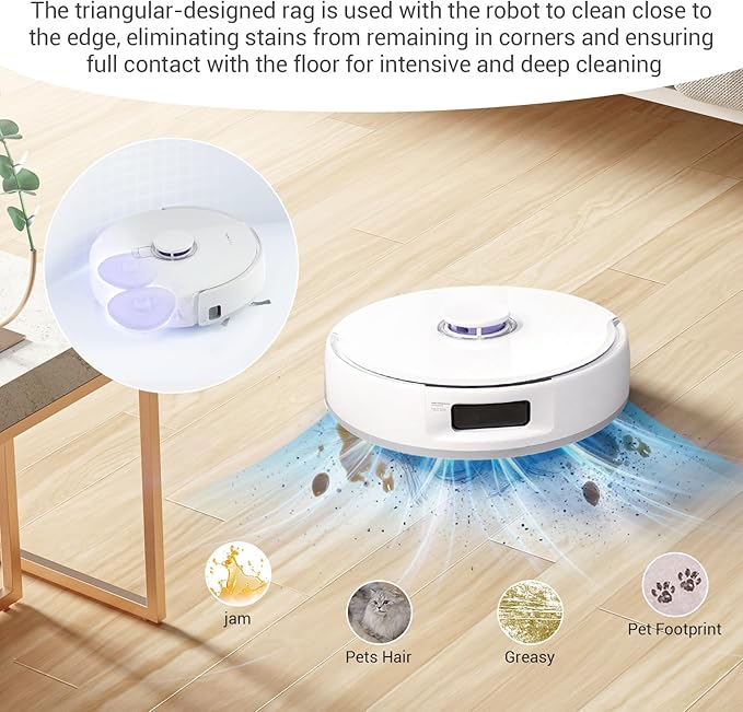 6 Pcs Freo Mop Pads Compatible with for Narwal Freo, Freo Pro, Freo X Ultra, Z Ultra, Freo Z 10, Freo X10 Pro Robot Vacuum Cleaner, Washable and Reusable Mop Pads White