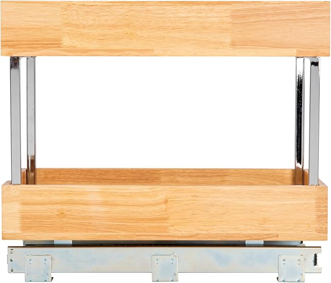 Household Essentials GLIDEZ Wood 2-Tier Sliding Cabinet Organizer: 11.5-inch Wide