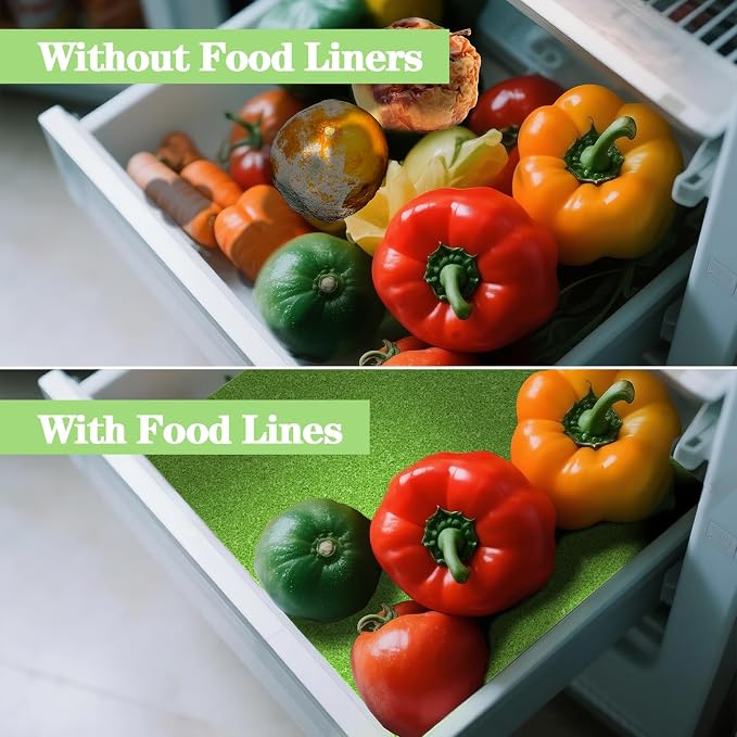 4 Pcs Refrigerator Drawer Liners for Fruit and Vegetables Fresher Life Extender,Refrigerator Organizers and Storage, Fridge Shelf Liners(12"x15")
