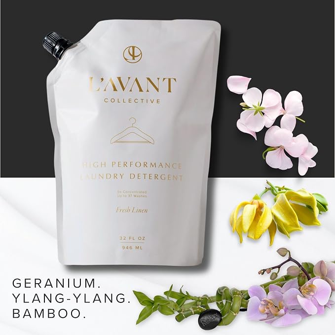 L’AVANT Collective | Laundry Detergent Refill - Fresh Linen Scent | Natural, Concentrated Soap for Sensitive Skin, Stain Remover, Baby Clothes, Luxury Care for Delicates, Everyday Loads, and Fabrics