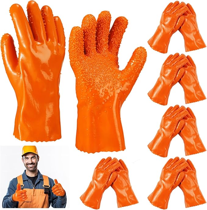 5 Pairs Sewer Snake Glove PVC Non Slip Sewer Gloves Drain Cleaning Glove Plumbing Tools for Professional Plumber