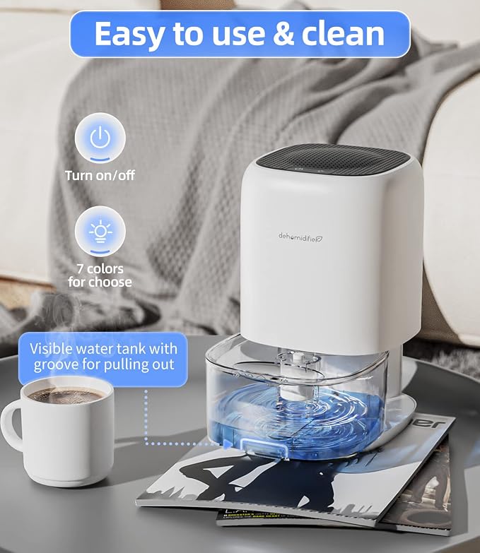 Dehumidifier,35 OZ Small Dehumidifiers for Bedroom for Home,Quiet with Auto Shut Off,Dehumidifiers-for Bedroom (280 sq. ft),Bathroom,RV,Closet,White,(Pack of 12)