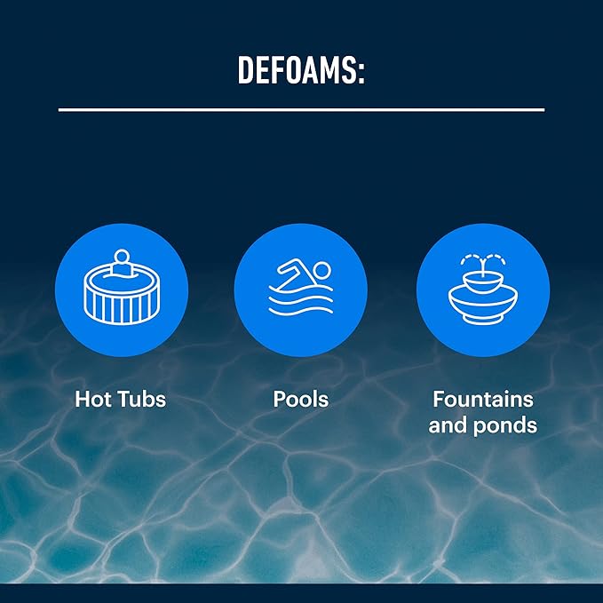 Essential Values Hot Tub Foam Eliminator - 2 Pack Pool & Spa Defoamer (32oz/ Bottles) - Eliminate Foam Without Harsh Hot Tub Chemicals - Safe Silicone AntiFoam
