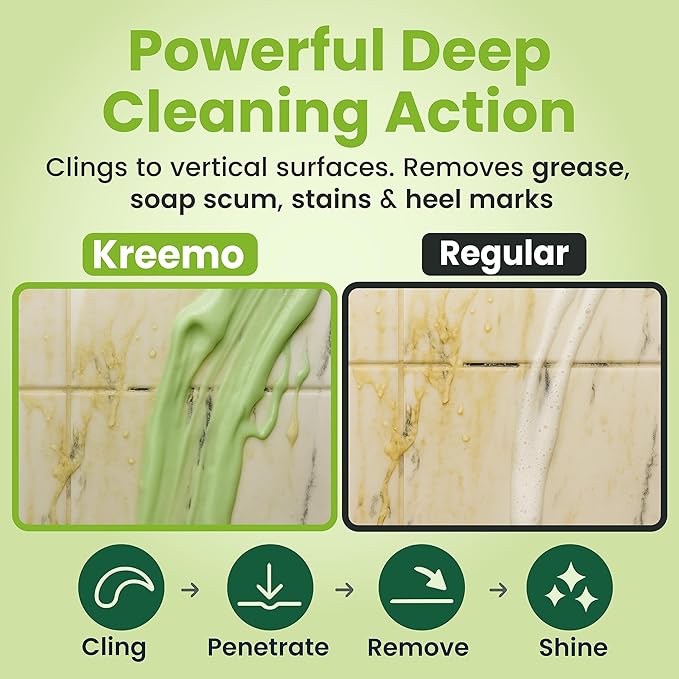 Kreemo Multi-Surface Cream Cleaner – Cuts Grease, Scuff Marks & Hard Water Stains, Leaves Bright Lustrous Finish, Safe for Stainless Steel, Brass, Porcelain & Ceramic (Pack of 1)