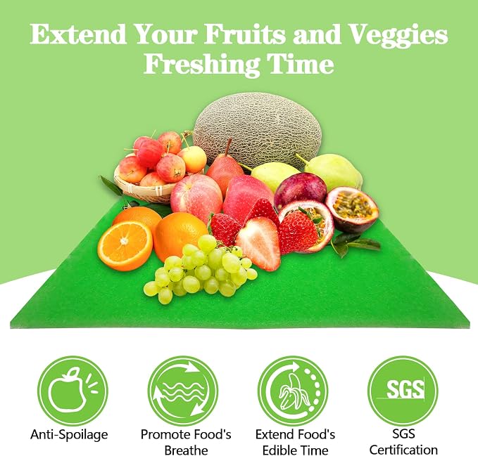 4 Pcs Fridge Drawer Liners for Fruit and Vegetables Fresher Life Extender,Refrigerator Organizers and Storage, Fridge Shelf Liners(12"x15")