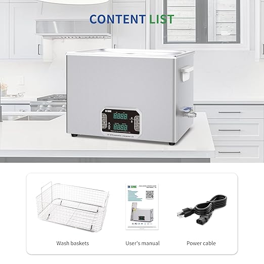 DK SONIC Professional Ultrasonic Cleaner 37L, 720W Heavy-Duty Sonic Cleaner with Timer,Heater&Touch Control, Multi-Application for Motorcycle Engines, Carburetors, Chains (Include Basket)