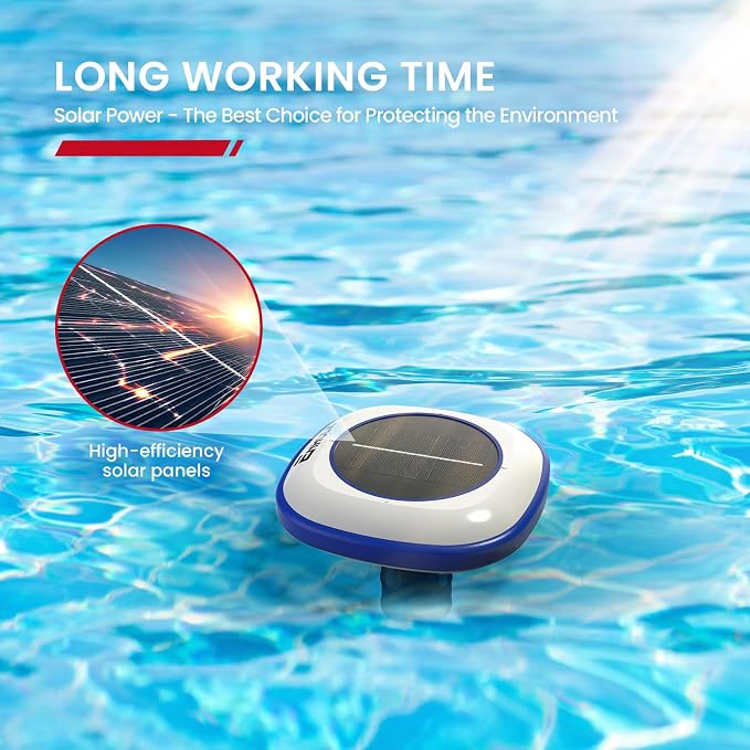 Enhulk PI25 Solar Pool Ionizer, Floating Copper Ionizer for Pool - Cleans Pools Up to 45,000 Gallons, Ideal for Above Ground, In-Ground Pools, Spas, and Hot Tubs