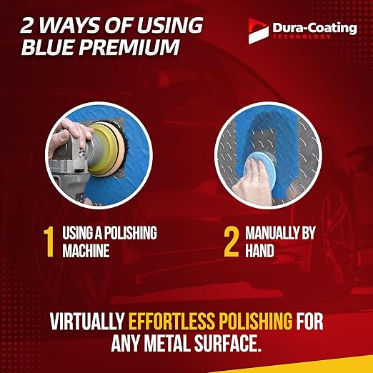 DURA-COATING TECHNOLOGY, Blue Premium Metal Polish - Perfect Brightener and Scratch Remover for Aluminum Wheels, Diamond Plate, Stainless Steel, Copper, Brass, & Nickel (32 Ounce Bottle)