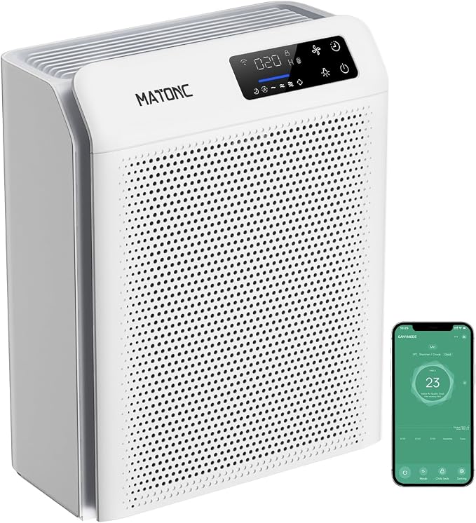 Air Purifiers for Home Large Room Cover Up to 3500 ft² with Smart WiFi APP Control,Powerful HEPA Air Purifier with AQI Display,Ultra-Quiet Sleep Mode,Auto Mode, Air Cleaner for Pet Hair Odors Pollen