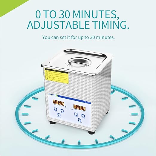 LICHEN 2L Ultrasonic Cleaner Professional Jewelry Cleaner with Digital Timer&Heater, Stainless Steel Ultrasonic Parts Cleaning Machine for Lab, Jewelry, Glasses, Watches, Tools