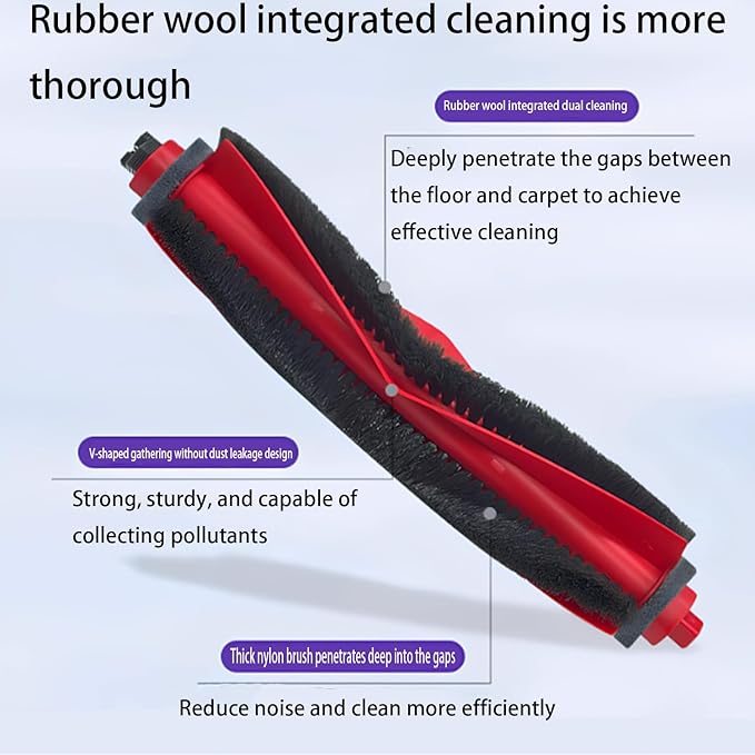30Packs Accessories Kit Compatible with Roborock Q10V/Q10 PF/Q10 V+/ Q10 P+/Q10 VF/VF+/P/PF+ Robot Vacuum Cleaner, Include 2 Main Brush,6 Mop Clothes,6 Hepa Filters,6 Side Brush,8 Dust Bag,2 Tool