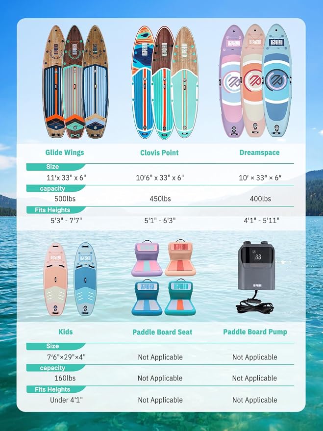 Niphean Paddle Board Electric Pump 50 PSI Air Pump with Dual Stage Auto Inflation & Deflation, 12V DC Car Connector Portable SUP Pump for Stand Up Paddle Board, Kayak, Boats, Tent and Tires