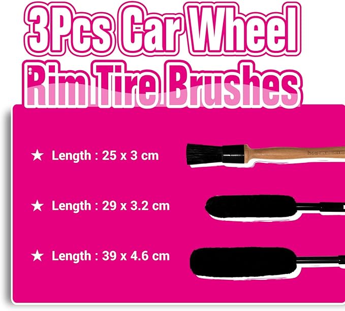 H.O.W AUTO DETAILING & CARE H.O.W SHINE SERIES Bug & Tar Remover & 3pcs Car Wheel Rim Tire Brushes