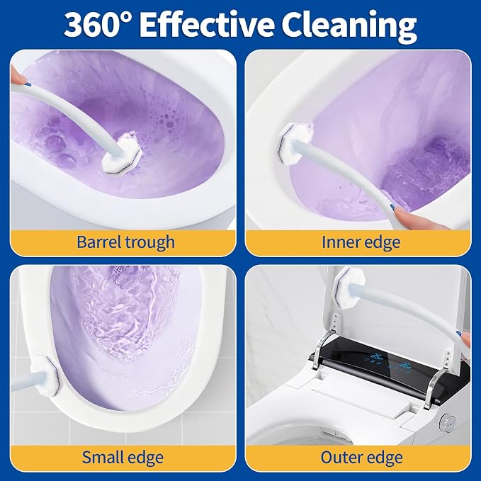 120 Count Toilet Bowl Wand Refills, Disposable Toilet Cleaner Refills, Disposable Wand Heads Compatible with Clorox and the Most Toilet Brushes,Lavender
