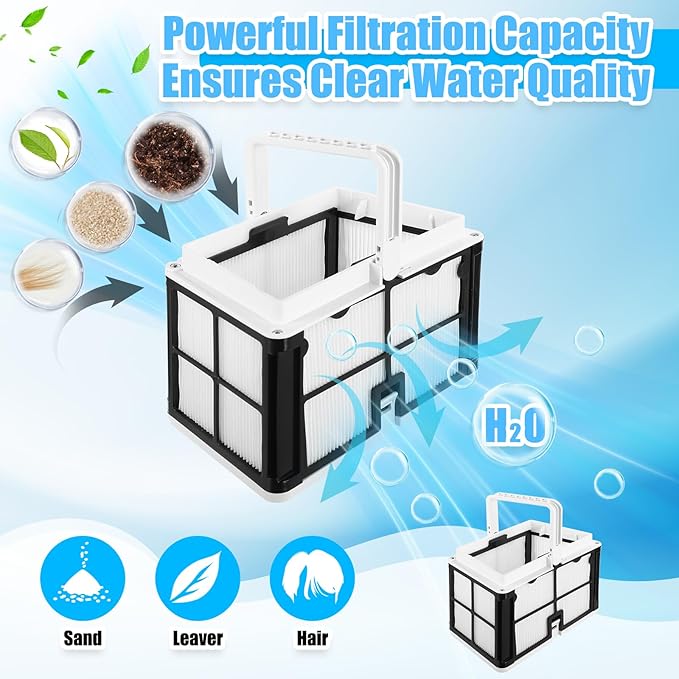 Wonderjune 2 Pcs 9991460-r1 Ultra-fine Filter Basket Compatible with Robotic Pool Cleaners, Escape Pool Filter Basket Skimmer Bottom Spring Filter