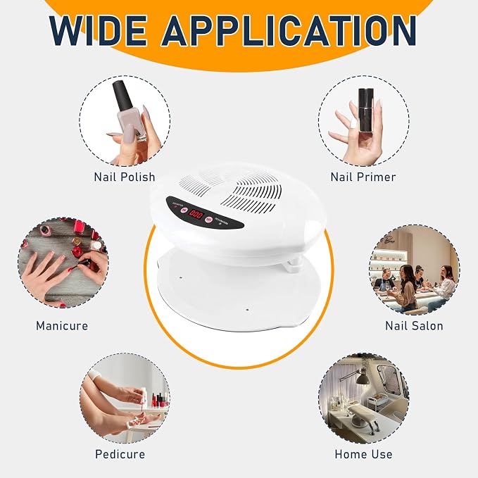Nail Dryer for Regular Polish, 400W Large Nail Dryer Fan | Quick Dry, Large Air Flow, Auto Sensor, Professional Nail Drying Fan with Hot and Cool Air, for Salon and Home Use