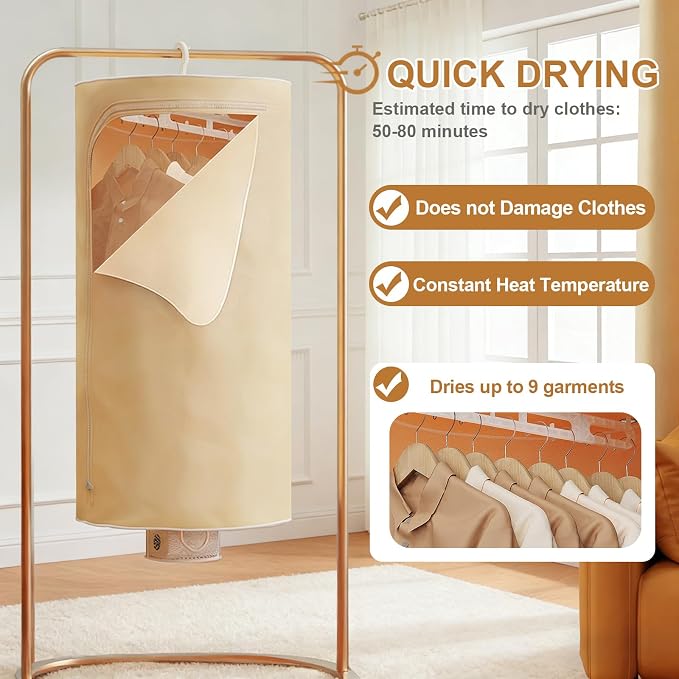 3-in-1 Multifunctional Portable Dryer for laundry Clothes Dryer, Boot Dryer, With Time Setting、Remote Control, Laundry, Apartments, RV, Travel, Low noise、Energy Saving