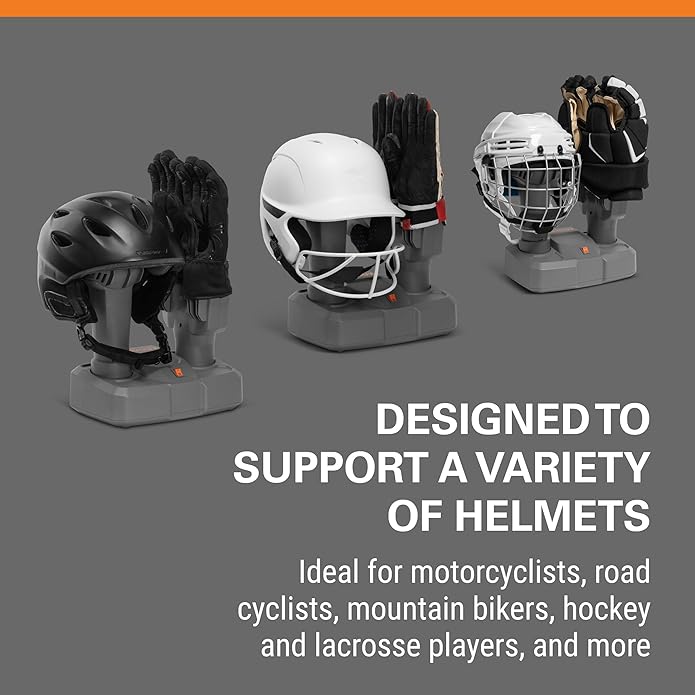Helmet & Glove Dryer, No-Heat Fan-Driven for Quick Drying of Helmets & Gloves, Compact & Whisper-Quiet, Durable Plastic with Helmet-Specific Ports, 6-Foot Power Cord for Flexible Placement