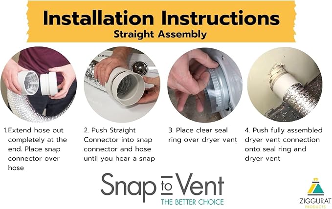 STV-M Space-Saving Dryer Vent – Airtight Seal, Durable Build, Complete Duct Connection Kit – Designed for Tight Spaces by Ziggurat