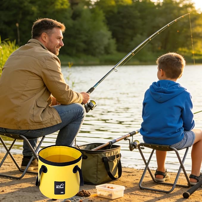 4 Pcs 5 Gallon Bucket Collapsible Foldable Buckets with Handle for Camping Fishing Hiking to Hold Water Foldfoldable Bucket Collapsible 5 galloning Container Carry Bag Portable Fold up Lightweight