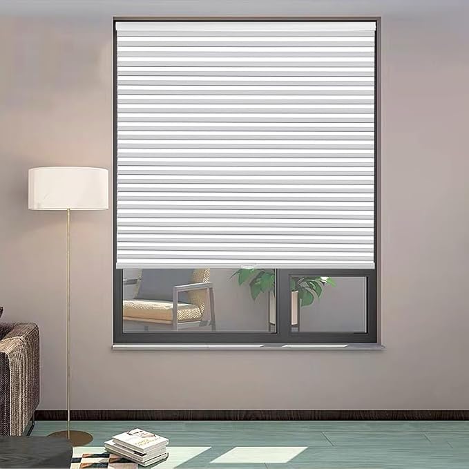 MYshade Cordless Blackout Cellular Shades, 1.5" Honeycomb Window Blinds for Bedroom & Nursery, Thermal Insulated, Noise Reducing, Privacy Shades, Inside or Outside Mount (23" W x 64" H, White)