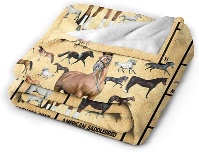 Tijuboni Horses Throw Blanket Horse Gifts for Girls Boys Women Men Kids Adults Soft Flannel Fleece Blanket for Couch Sofa Bed Home Decor 60"x80"
